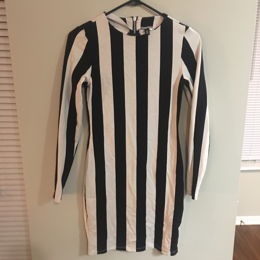 Striped white and black dress